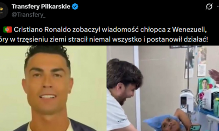 WOW! Oto GEST Cristiano Ronaldo w stronę chłopca, który przeżył trzęsienie ziemi!